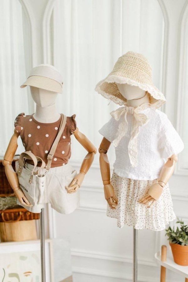 Manocanh trẻ em tay gỗ có đầu