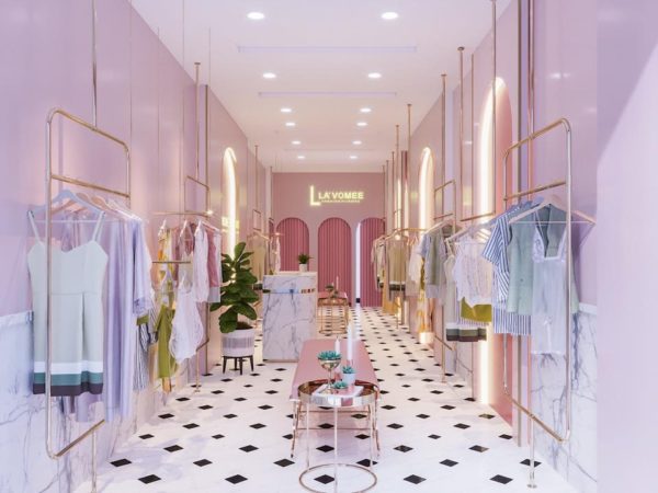 Shop tone màu vàng- hồng